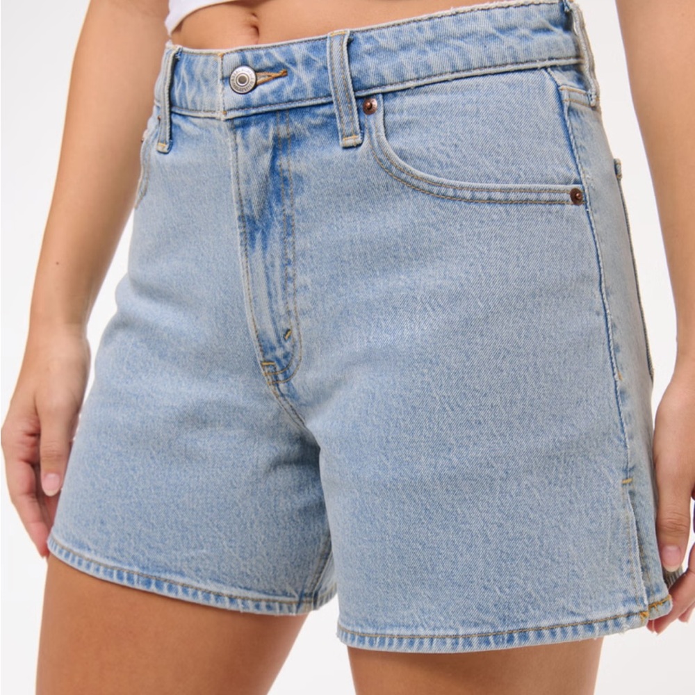 Abercrombie & Fitch Light Blue Jean Shorts - Dad Shorts - Curve Love